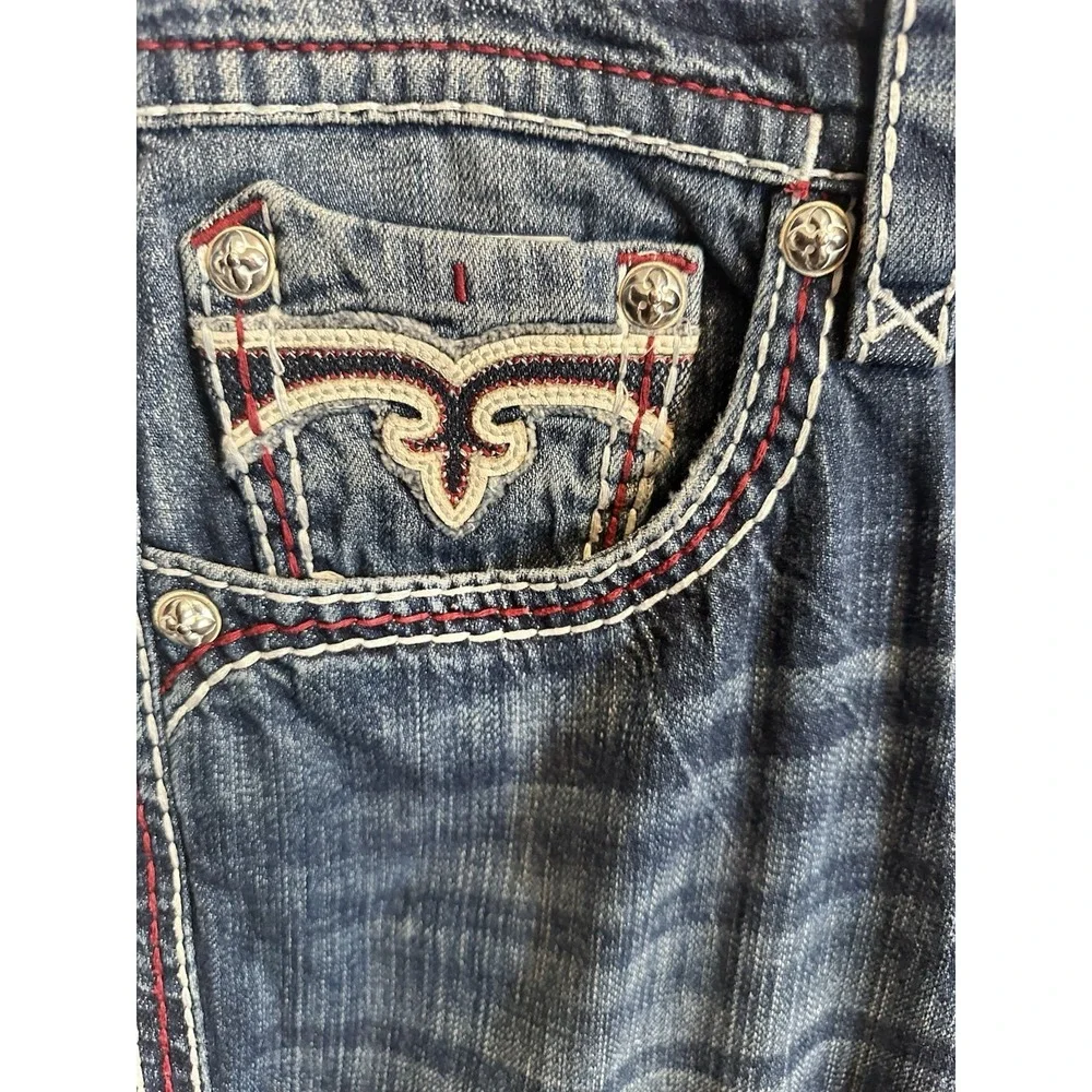 Rock Revival‎ Men's Romell Straight Jeans Size 40x33.5 38 Blue Denim Pants